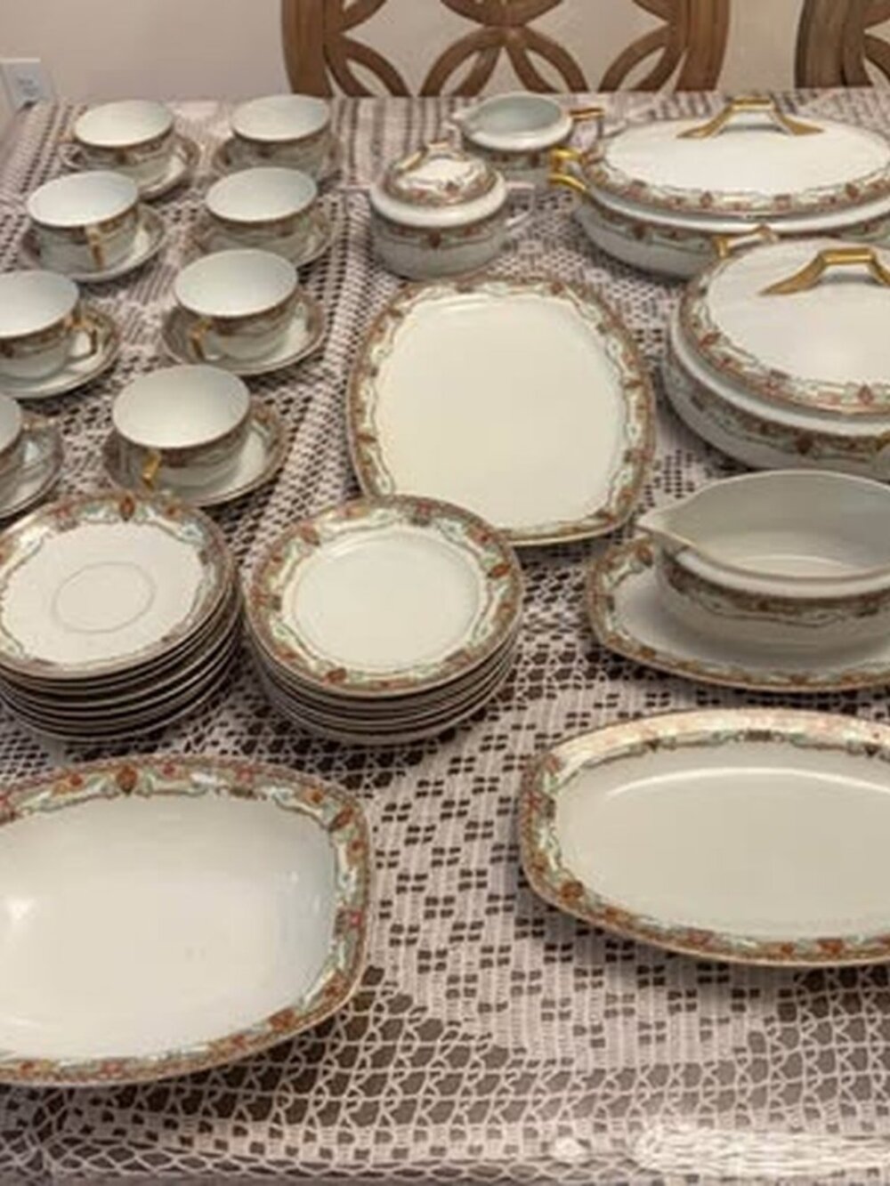 46 pieces China Dinnerware Set from Czechoslovakia by JH S.O.S.
